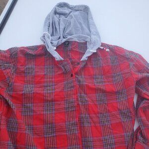 Shein Curve Flannel Hoodie